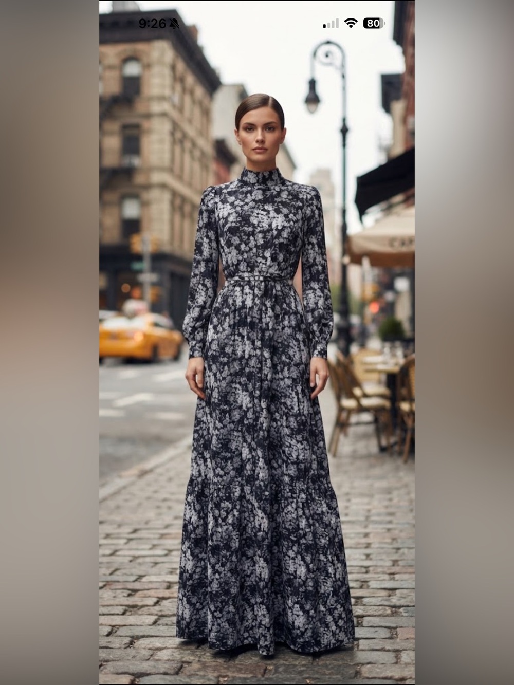 NWT Lush Long Sleeve Floral Maxi with Side Cut Out